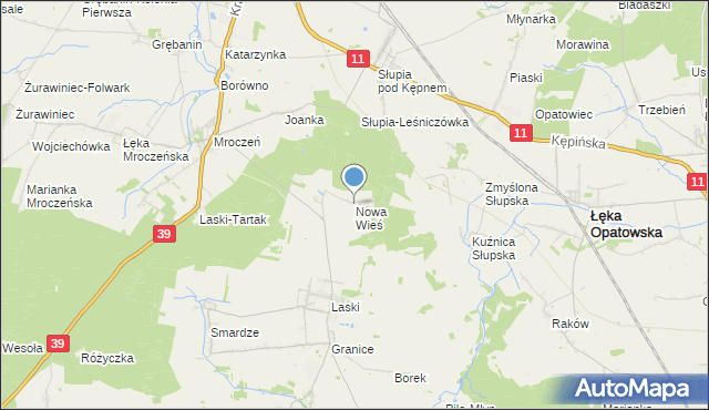 mapa Nowa Wieś, Nowa Wieś gmina Trzcinica na mapie Targeo